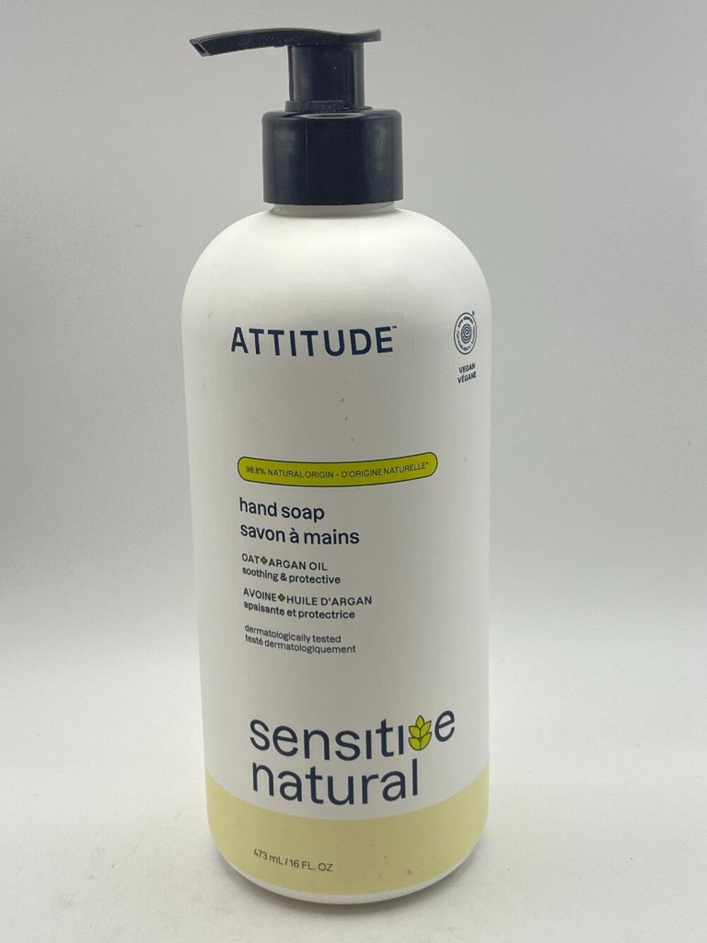 ATTITUDE Sensitive Natural Hand Soap – Oat & Argan Oil (16 fl oz)